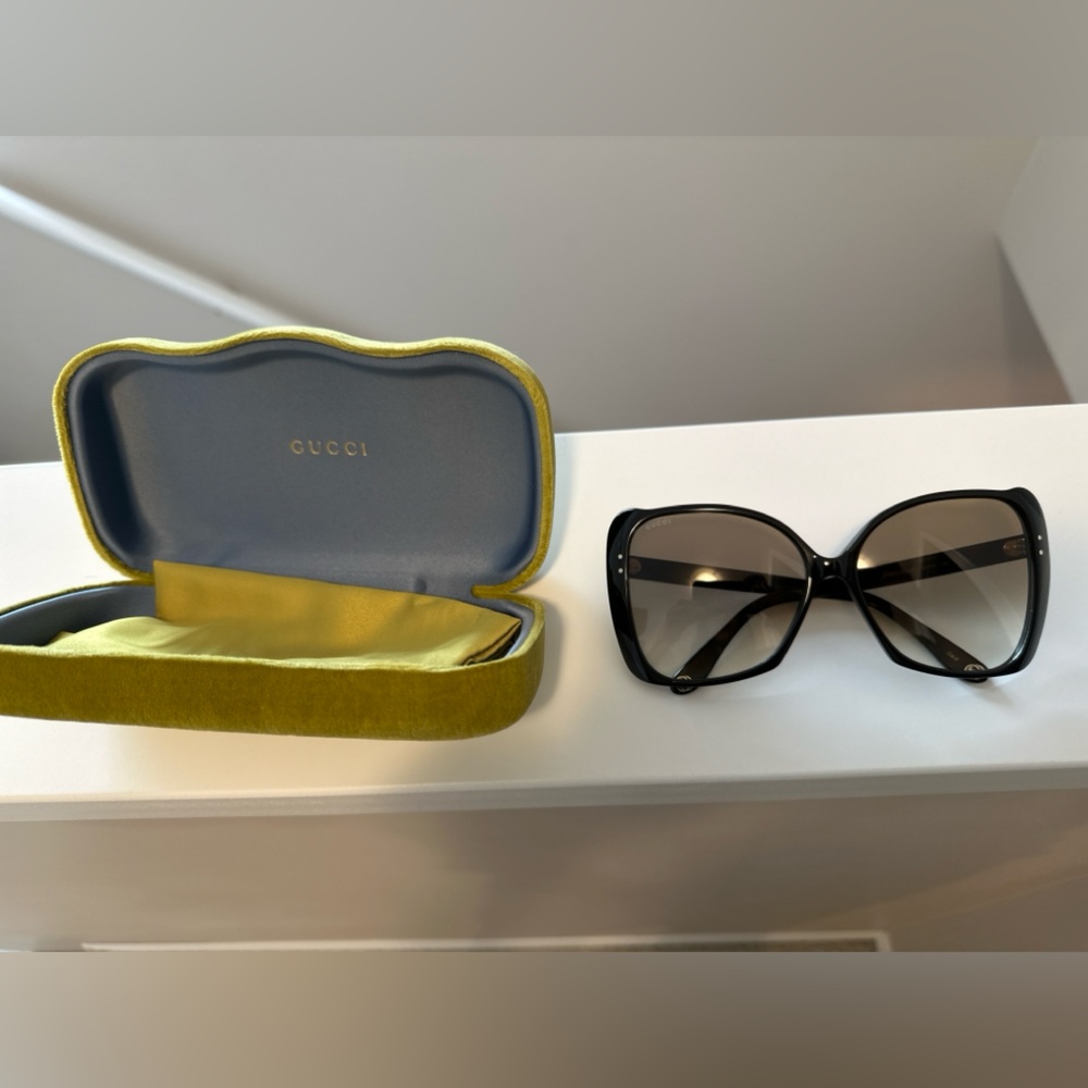 Gucci Black Sunglasses with Yellow Case